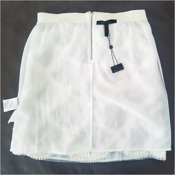 BCBG Max Azria Womens White Sequins Mini Skirt Snowflake NWT - Picture 7 of 13